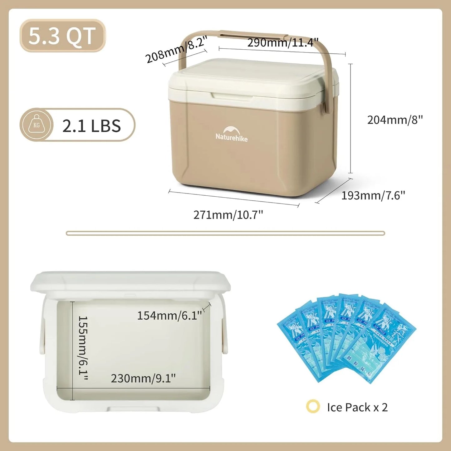 Naturehike Portable Camping Cooler Box for Ice and BBQ Storage
