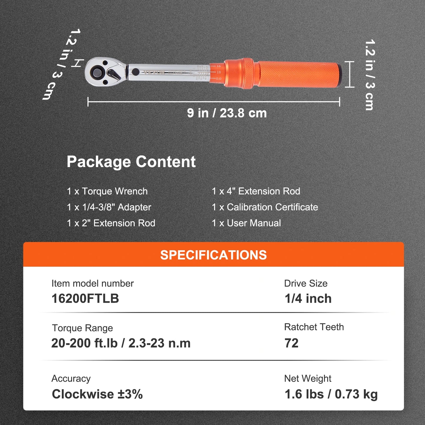 SucceBuy Mechanical Torque Wrench Set Precision Pointer Hand Tools