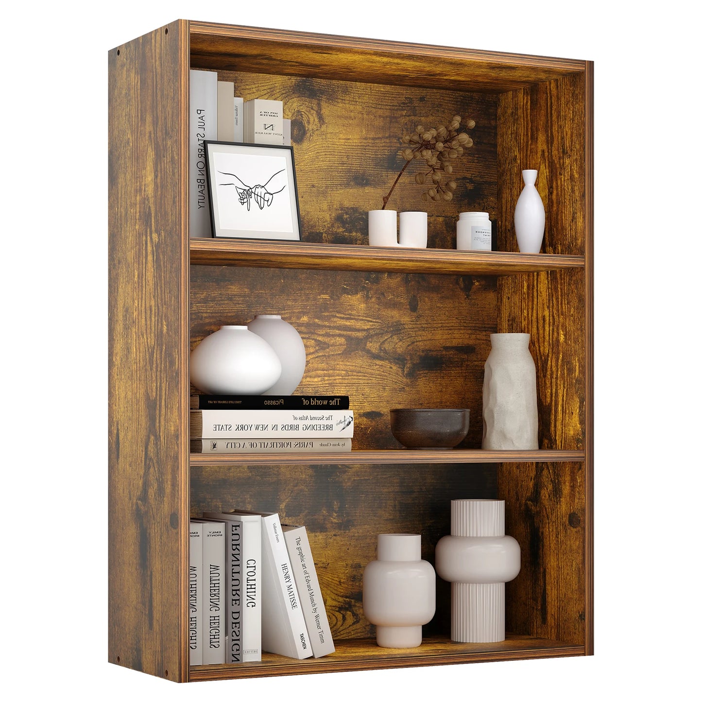 MCQ Wooden Five Tier Bookshelf Storage For Living Room