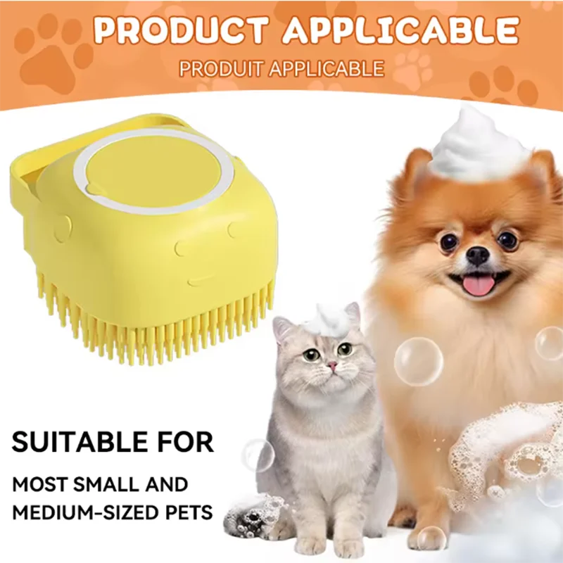 LISM Bath Massage Brush For Pets Silicone Grooming Tools