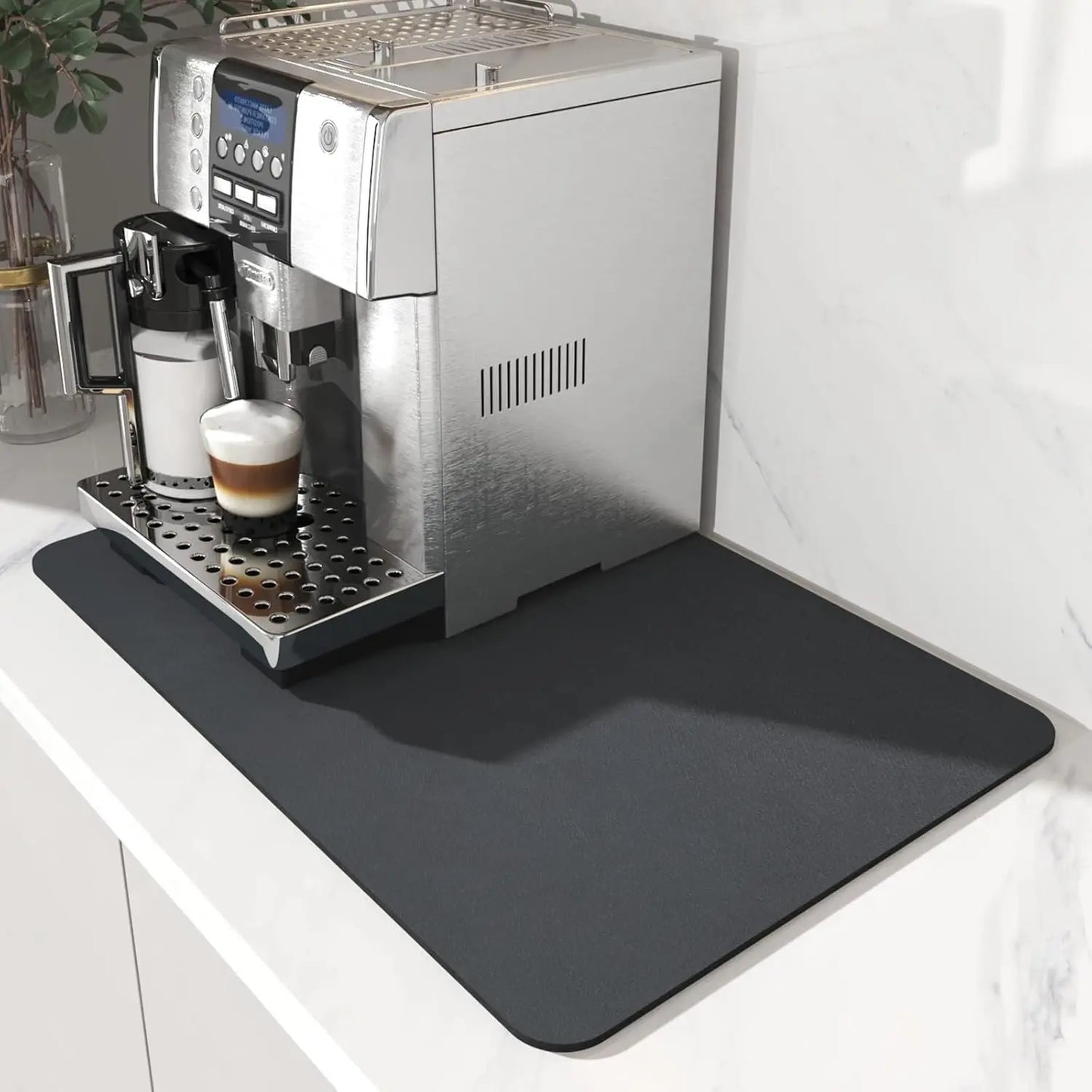 Water-Absorbent Dish Drying Mat With Rubber Backing For Kitchen