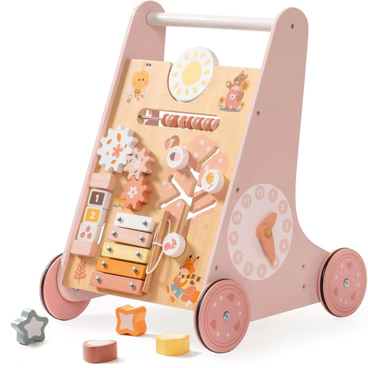 Robotime Robud Wooden Baby Walker With Activity Center and Storage