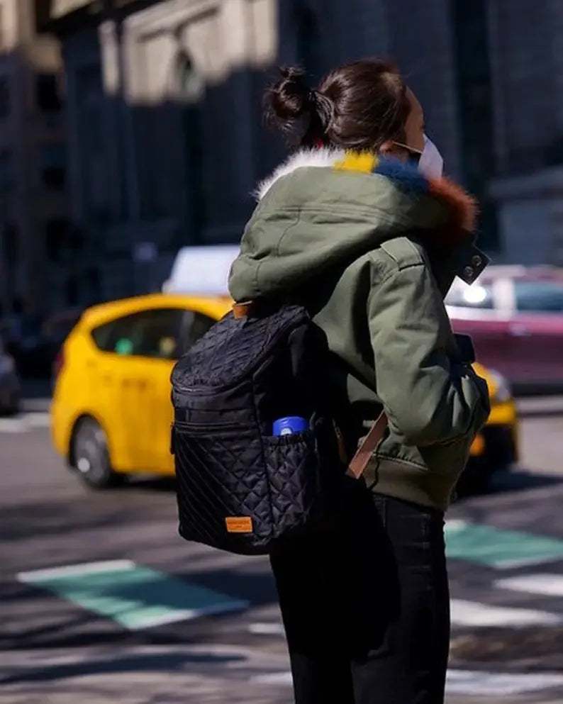Multifunctional Baby Diaper Bag Backpack With Insulated Bottle Holder