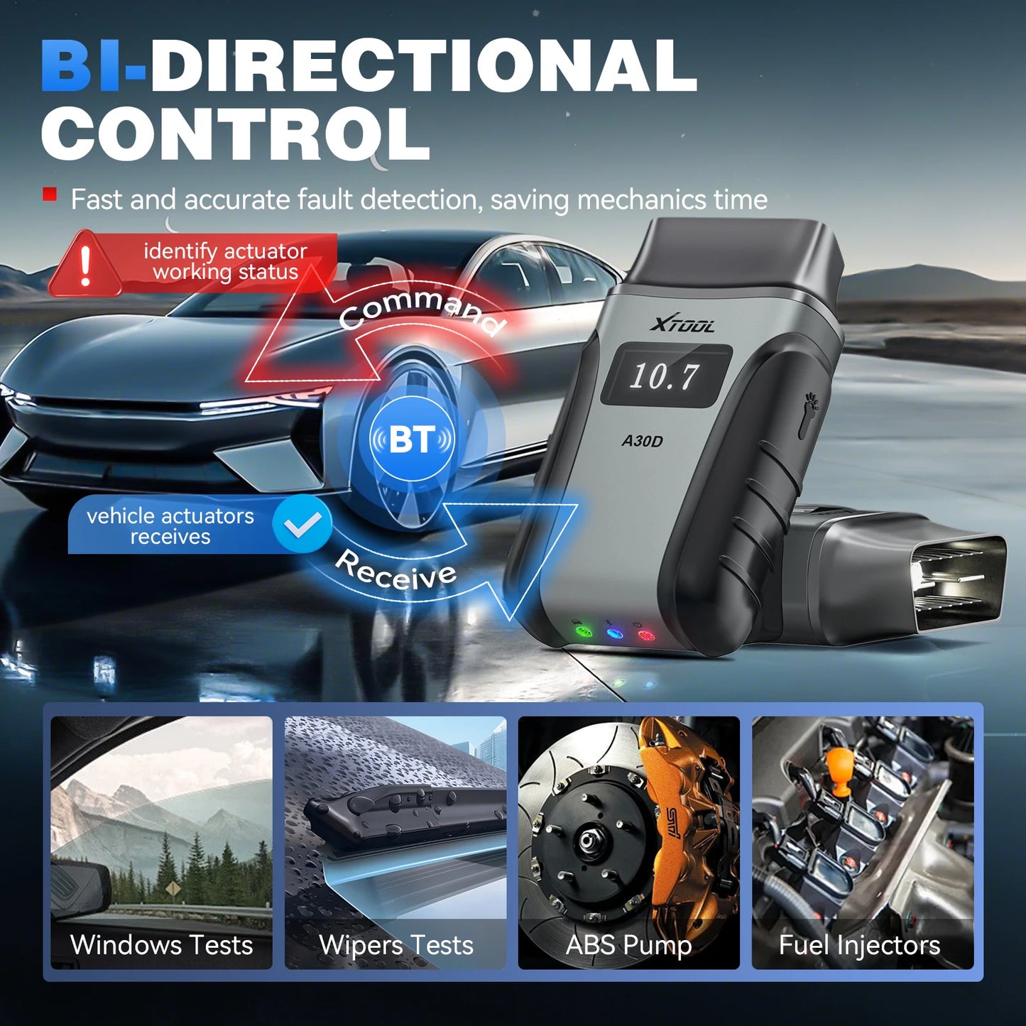 XTOOL Anyscan A30D OBD2 Scanner Bi-Directional Diagnostics