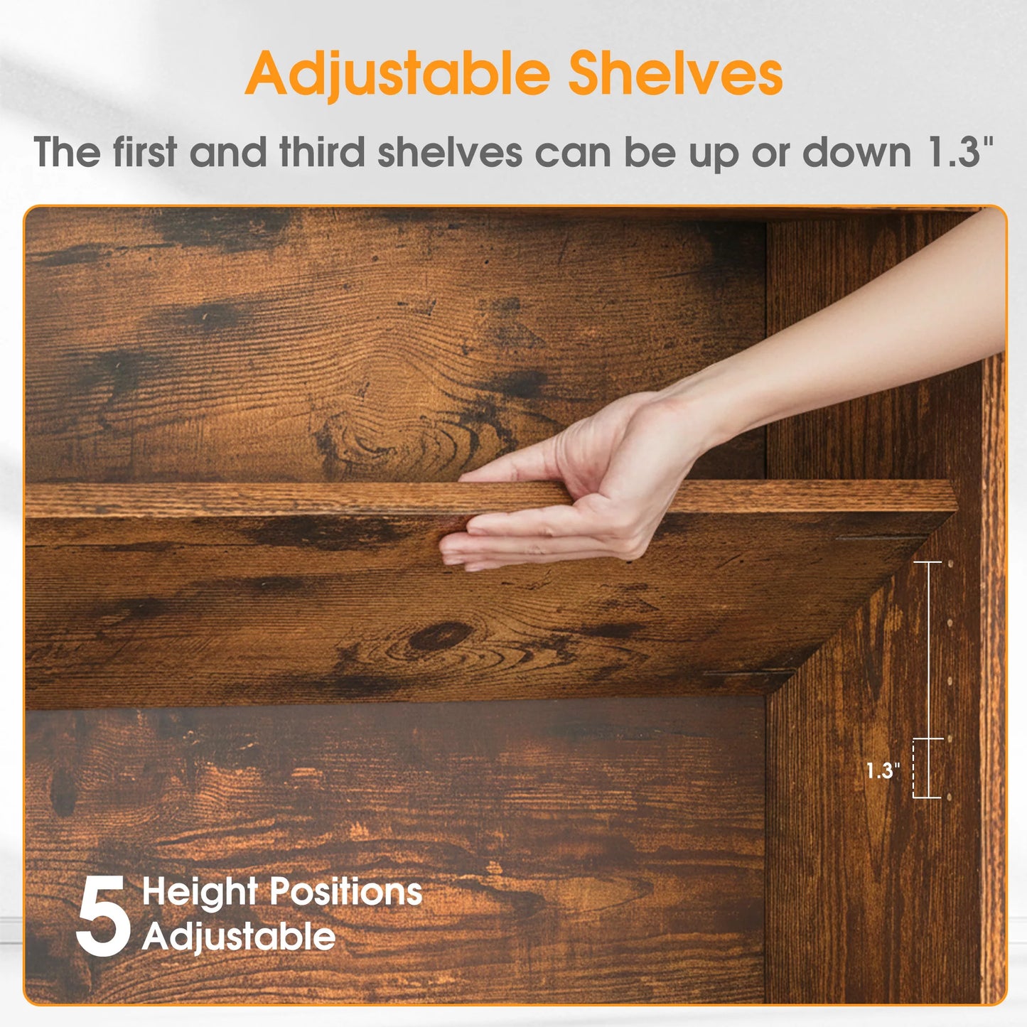 MCQ 6 Shelf Wooden Bookcase With Open Shelf Organizer