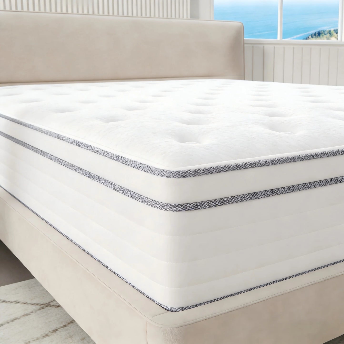 Madevos Hybrid Pocket Spring Memory Foam Mattress Fiberglass Free