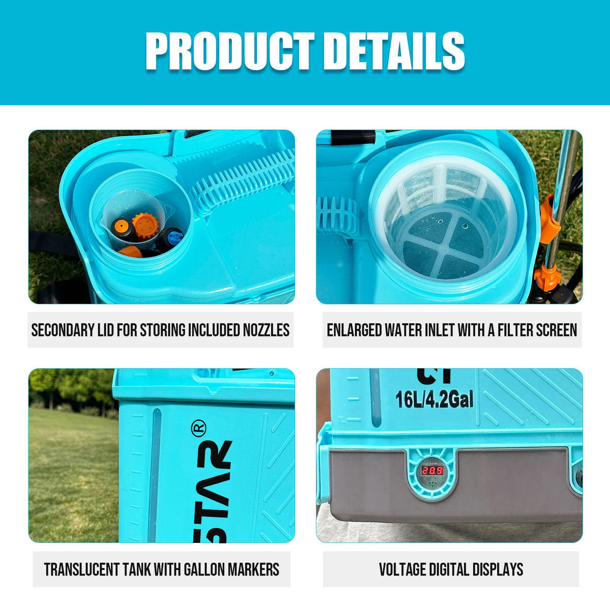 Electric Battery Powered Backpack Garden Sprayer With Charger