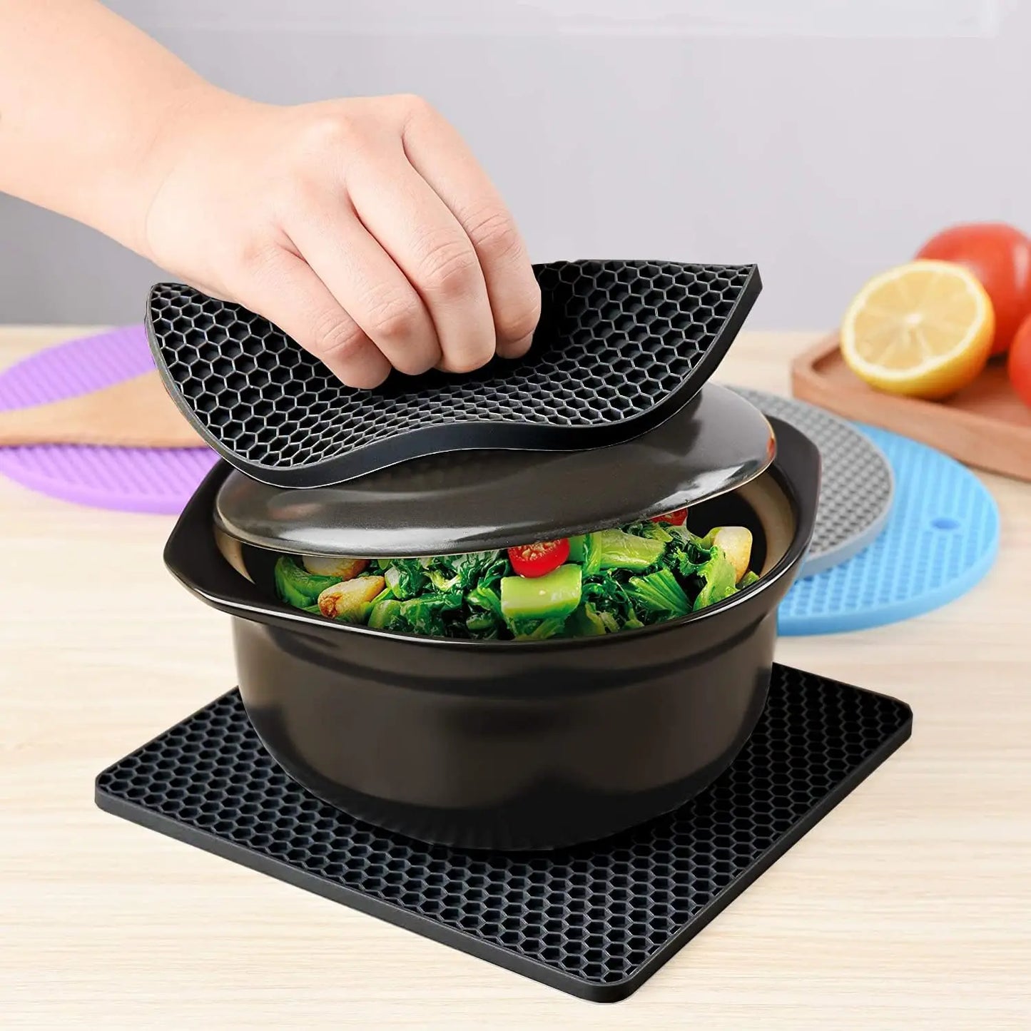 Silicone Trivet Pot Mats 3 Pack Heat Resistant Coasters