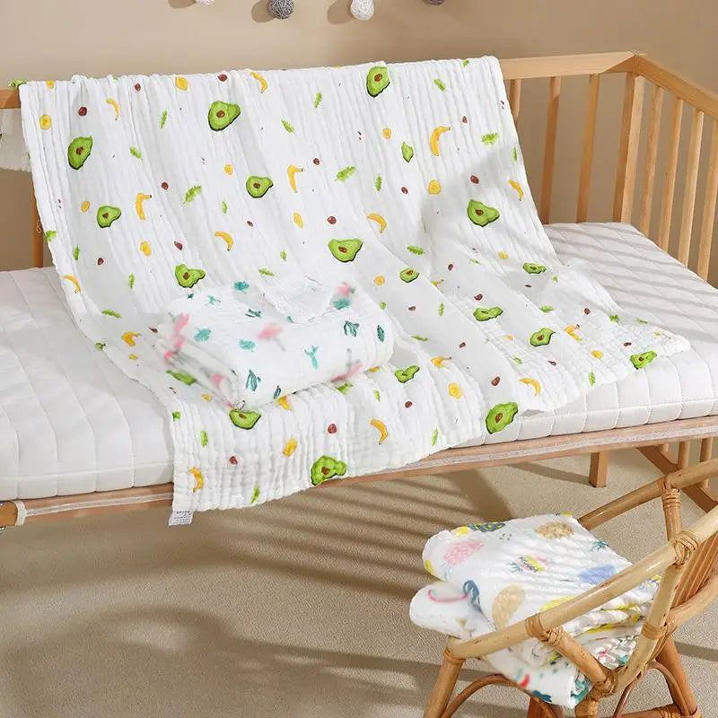 Unisex Cotton Baby Bath Towel and Gauze Washcloth Set for Newborns