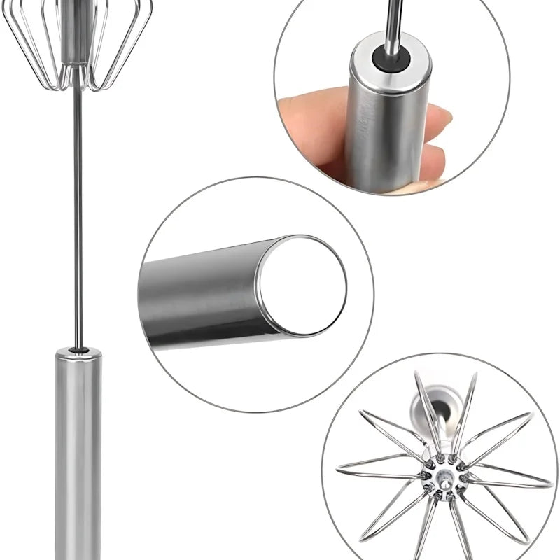 Manual 4 Speed Handheld Blender Stainless Steel For Mixing Whisking