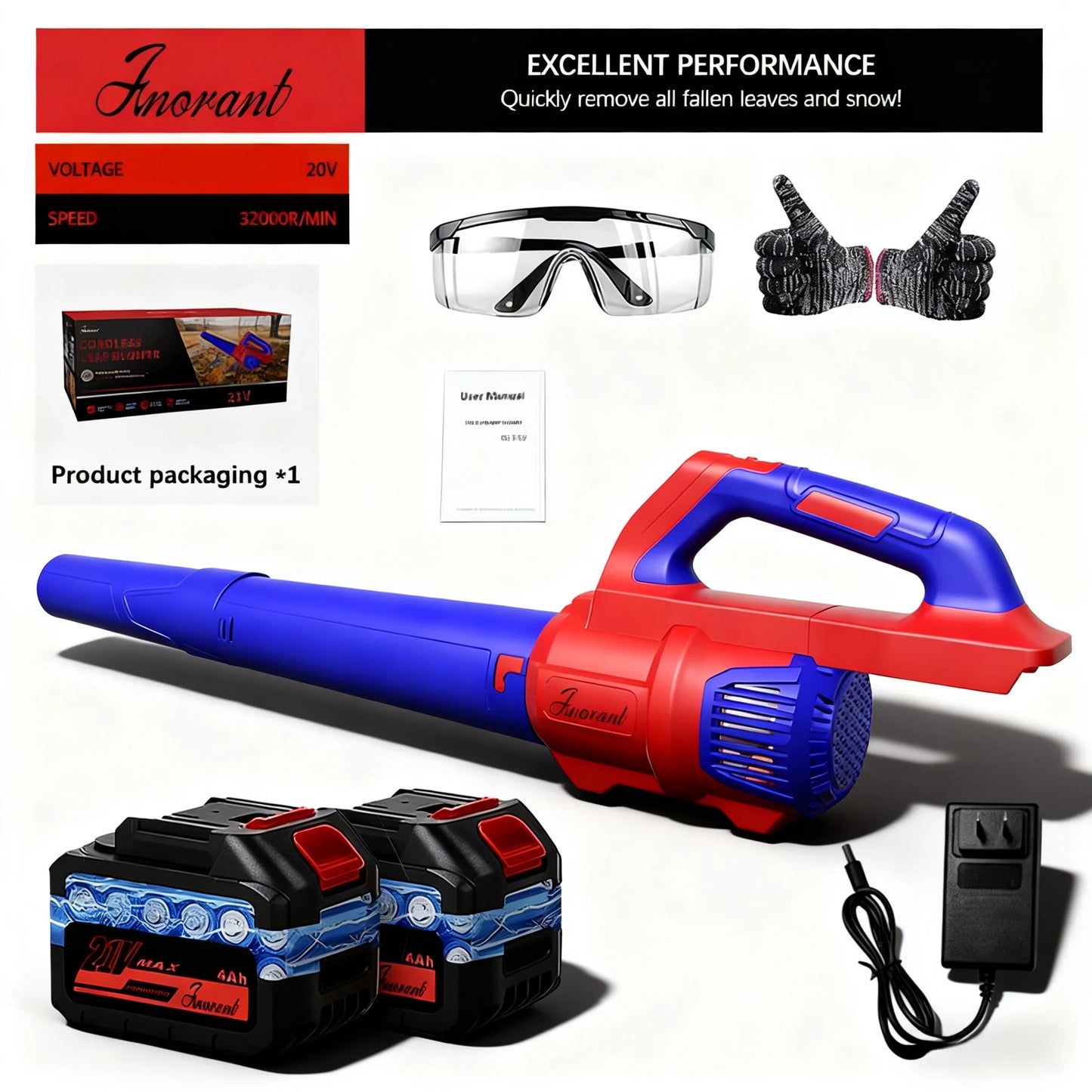 Electric Leaf Blower 150 MPH Two Ah Battery And Charger