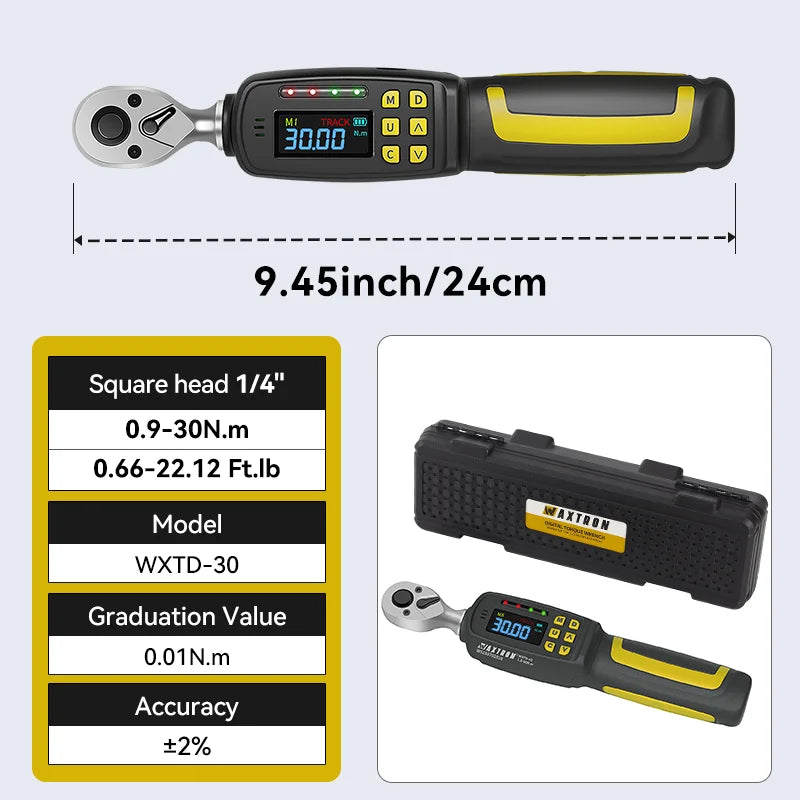 Waxtron Digital Torque Wrench Two Percent Accuracy Auto And Motorcycle