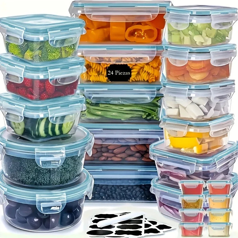 BPA Free Food Storage Set 24 Containers Lids And Labels