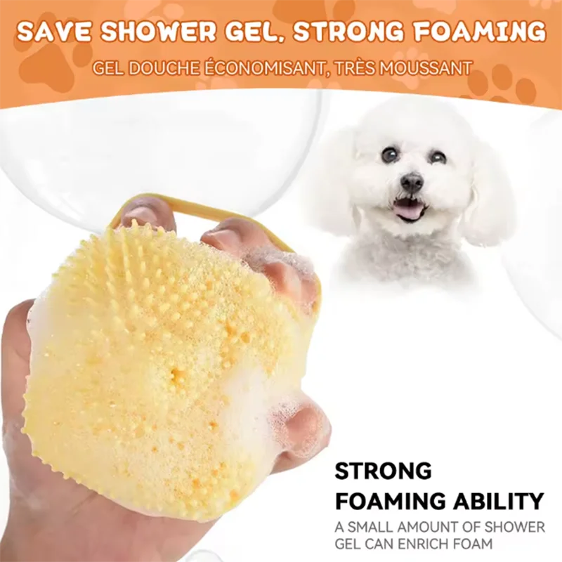 LISM Bath Massage Brush For Pets Silicone Grooming Tools