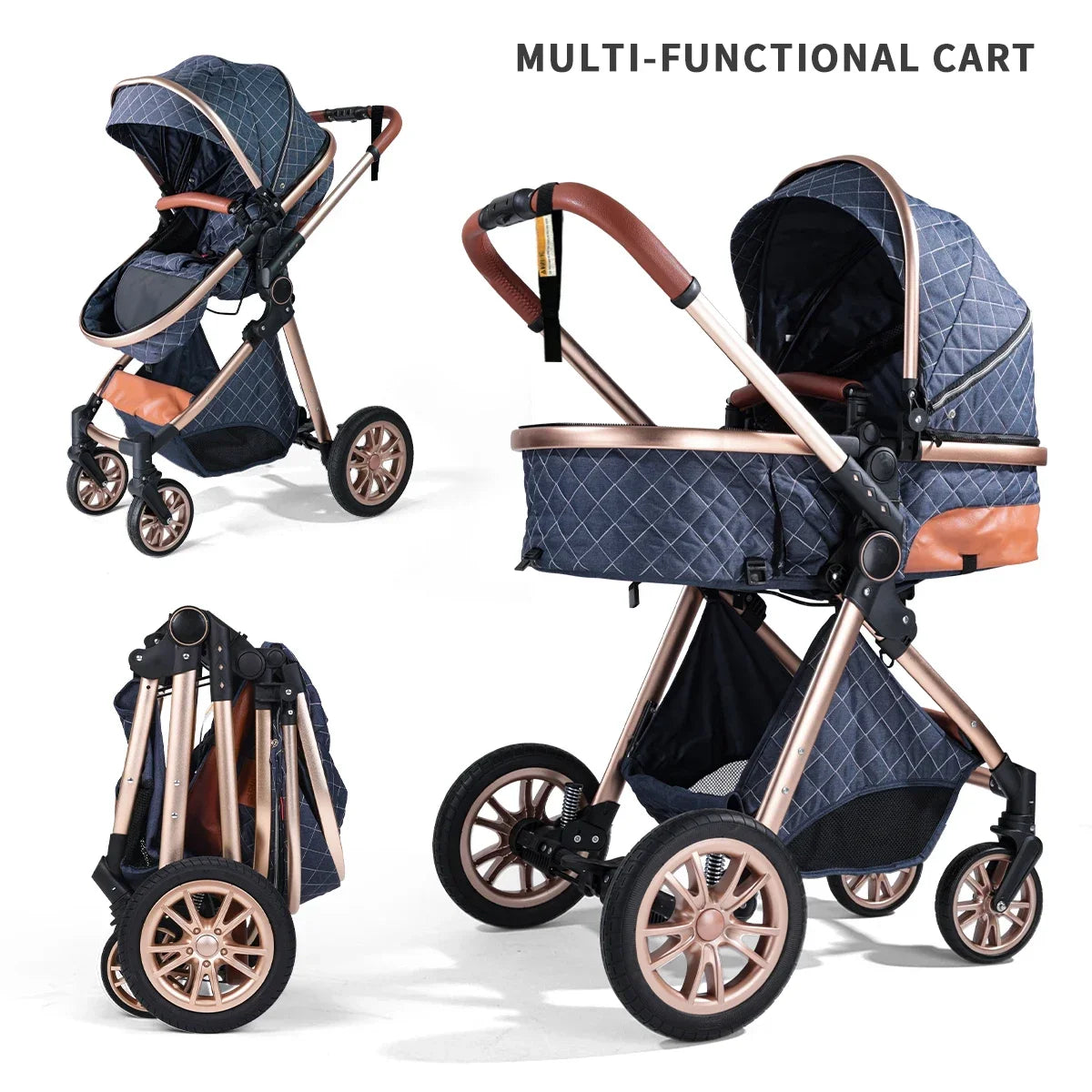 Baby Stroller 3 in 1, Foldable, With Shock Absorption, an Outdoor Stroller That Can Be Pushed in Both Directions