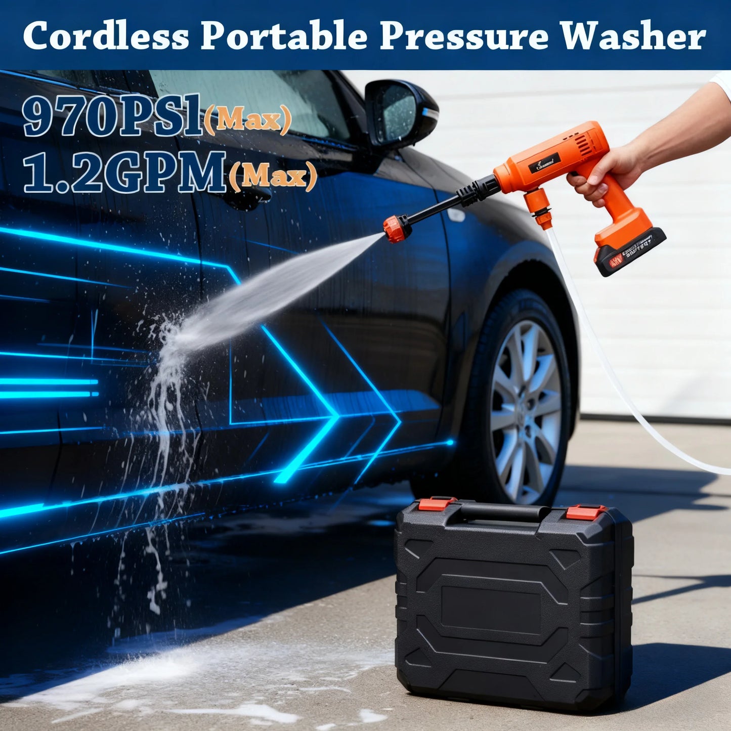 Power Blaster Plus Cordless Pressure Washer Portable Cleaner