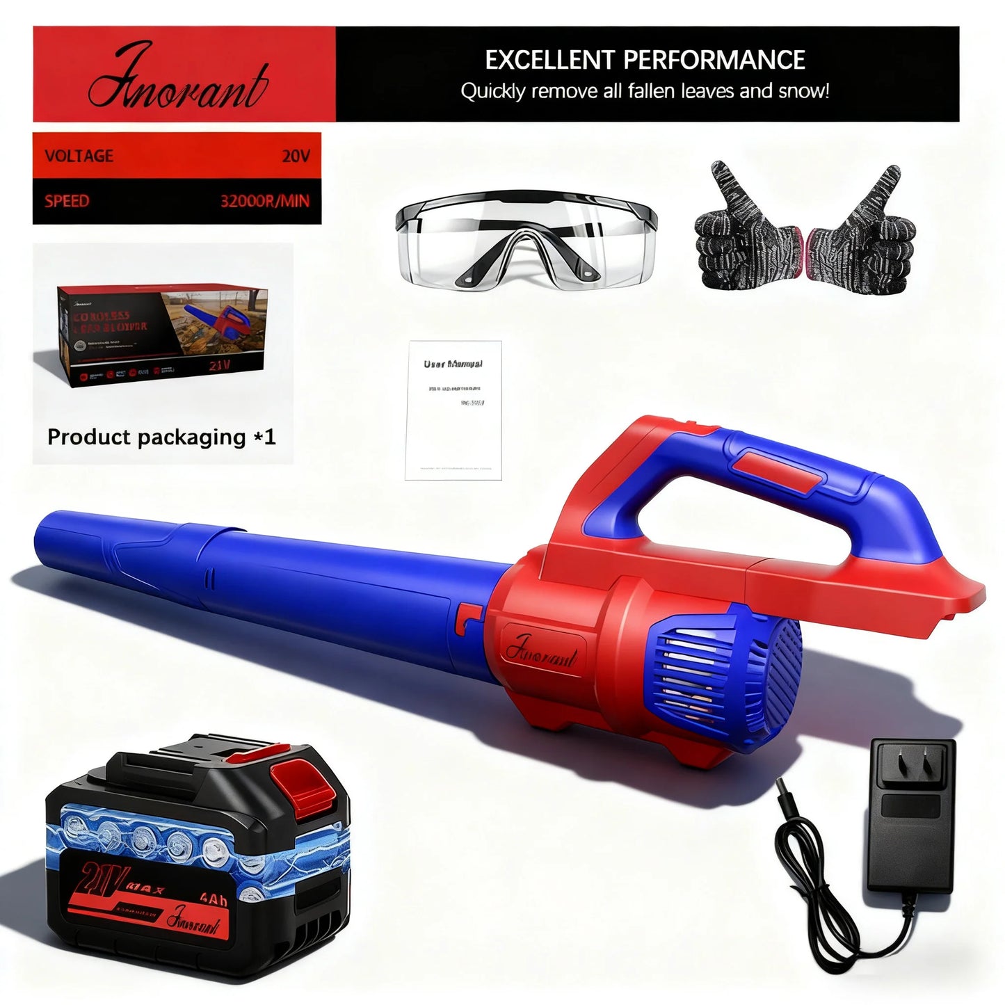Electric Leaf Blower 150 MPH Two Ah Battery And Charger