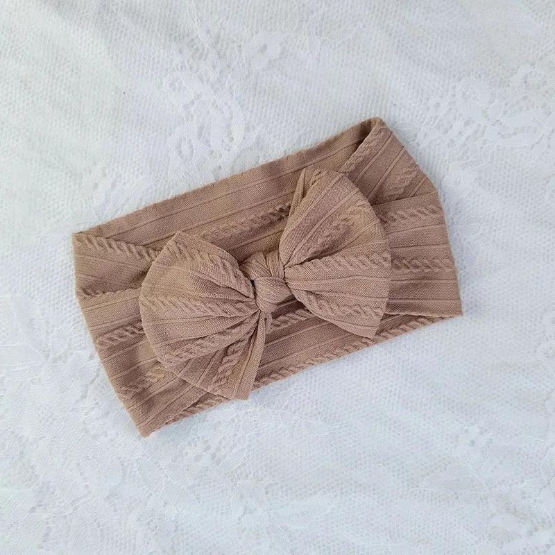 Solid Color Baby Headband Bow Nylon Hair Band Accessories