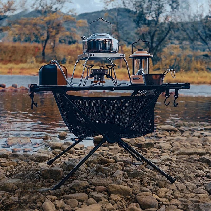 West Tune Folding Camping Table Aluminum Lightweight With Mesh Bag