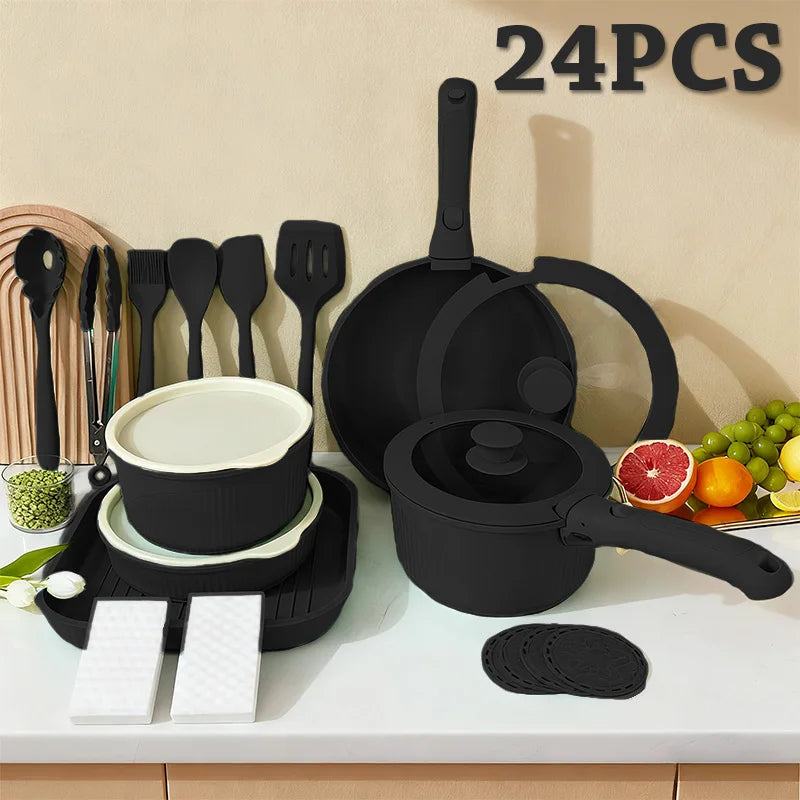 Pots And Pans Set Nonstick Detachable Handle Induction Oven Safe