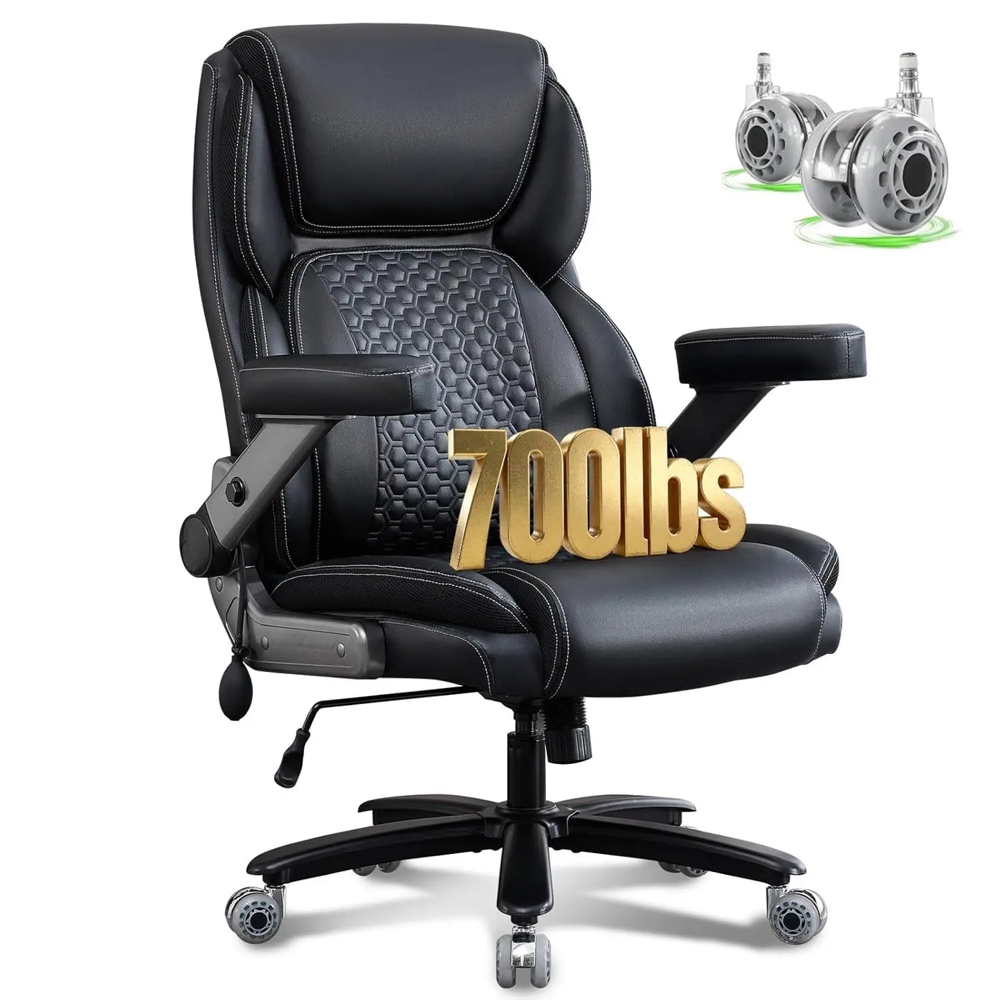 Heavy Duty Office Chair 700lb Capacity With 5D Flip Armrests