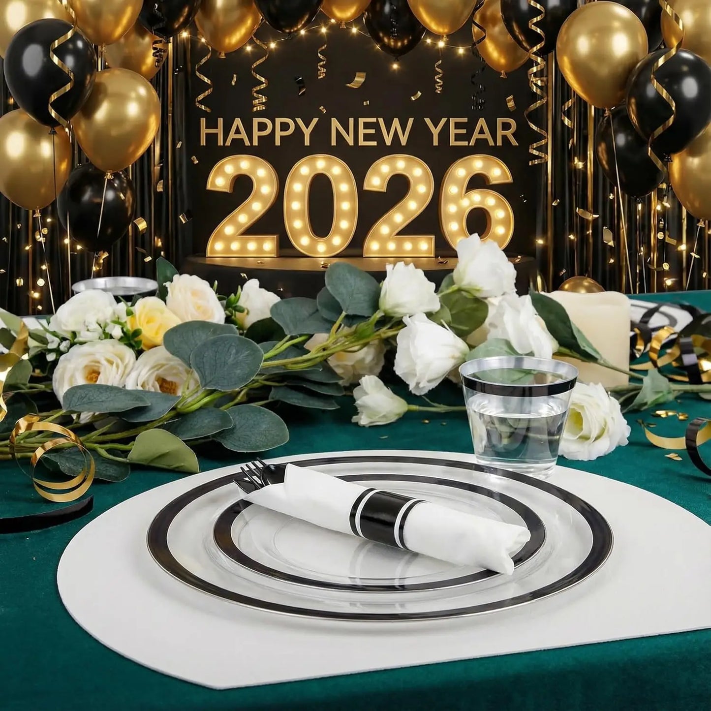 Plastic Dinnerware Set 350 Pieces With Plates Cups Napkins