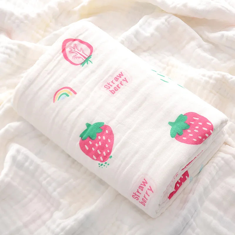Unisex Cotton Baby Bath Towel and Gauze Washcloth Set for Newborns