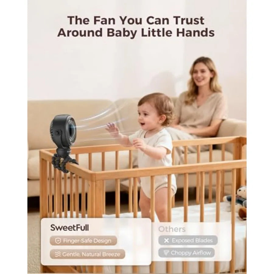 Baby Stroller Fan Clip On 360 Degree Portable