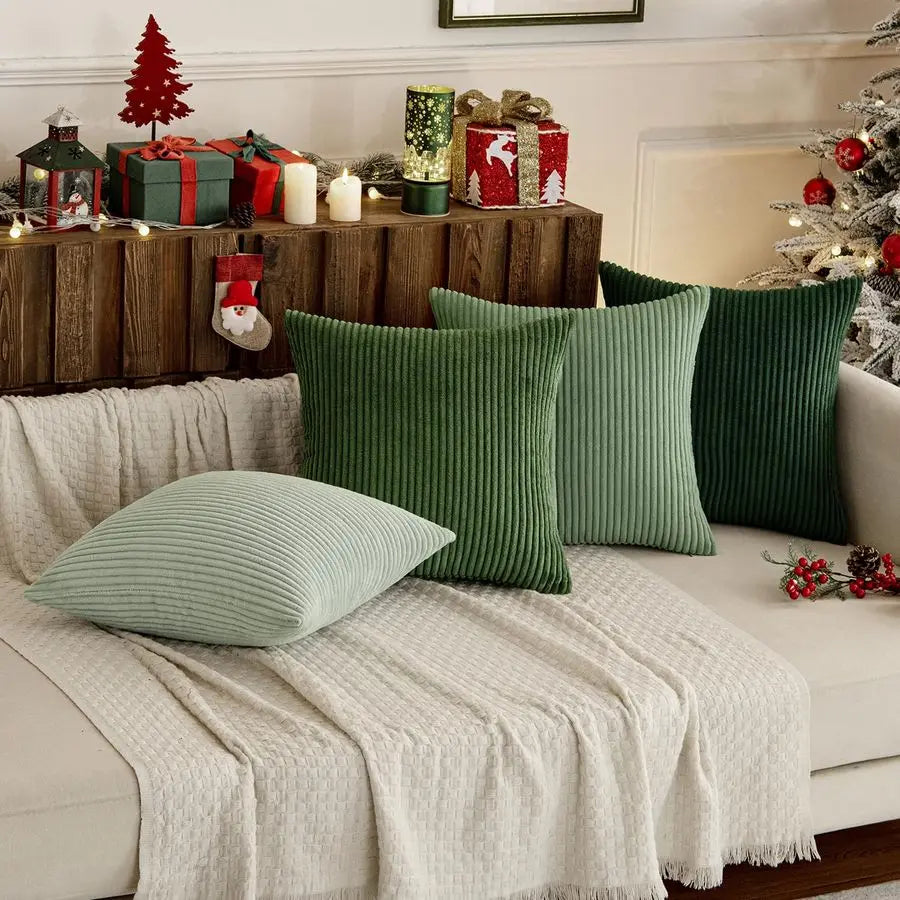 Boho Farmhouse Corduroy Throw Pillow Covers Set Of 4