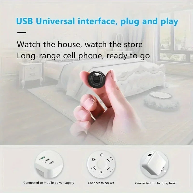 Mini WiFi Camera 1080P HD Indoor Security Cam 2 Way Audio Night Vision