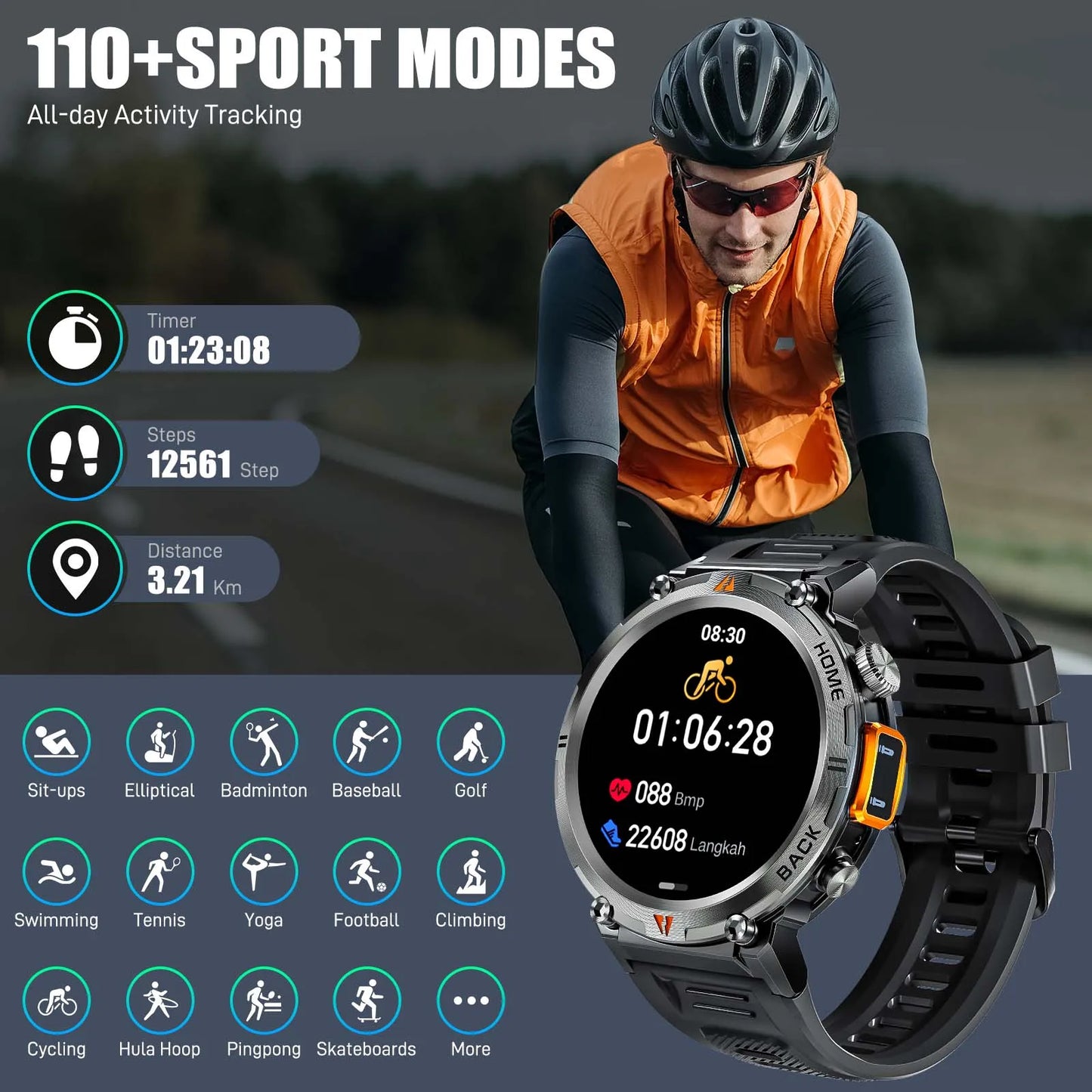 EIGIIS KE3 Smartwatch Bluetooth Call With Heart Rate Monitor