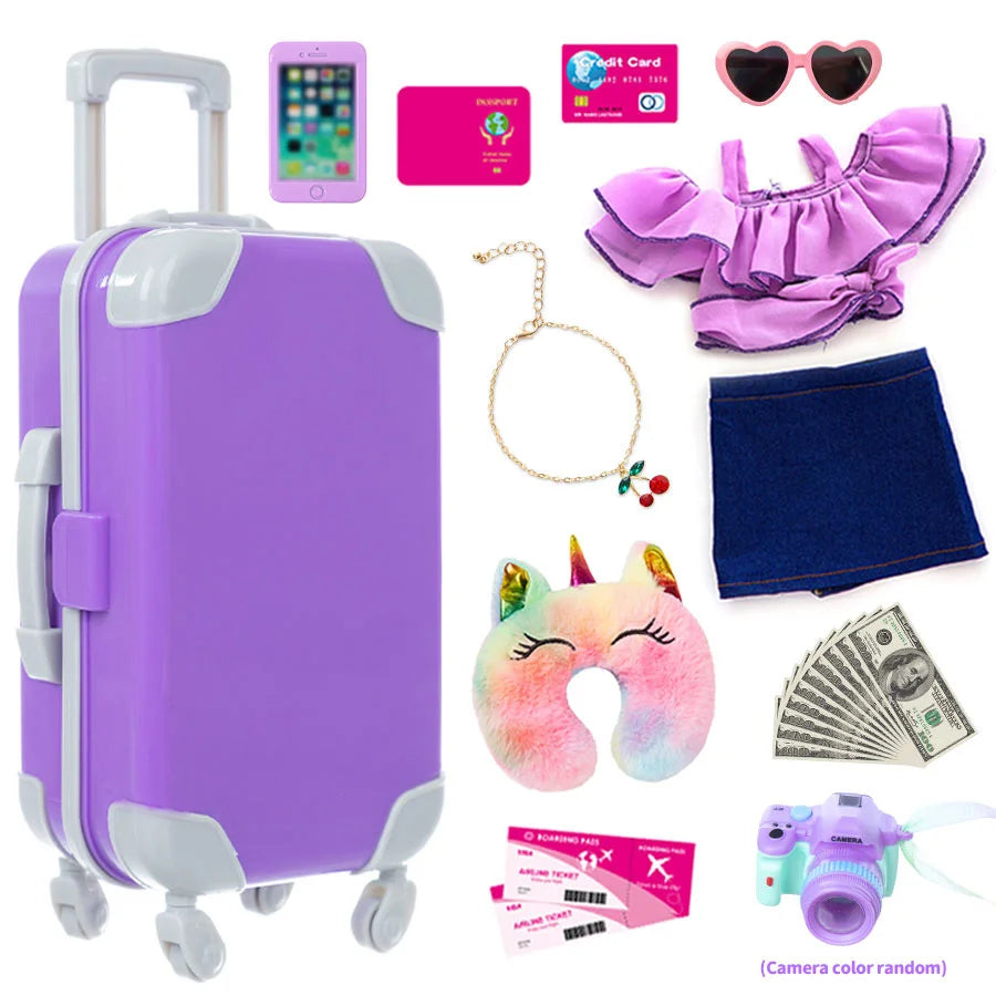 Doll Travel Suitcase Play Set With Sunglasses And Camera