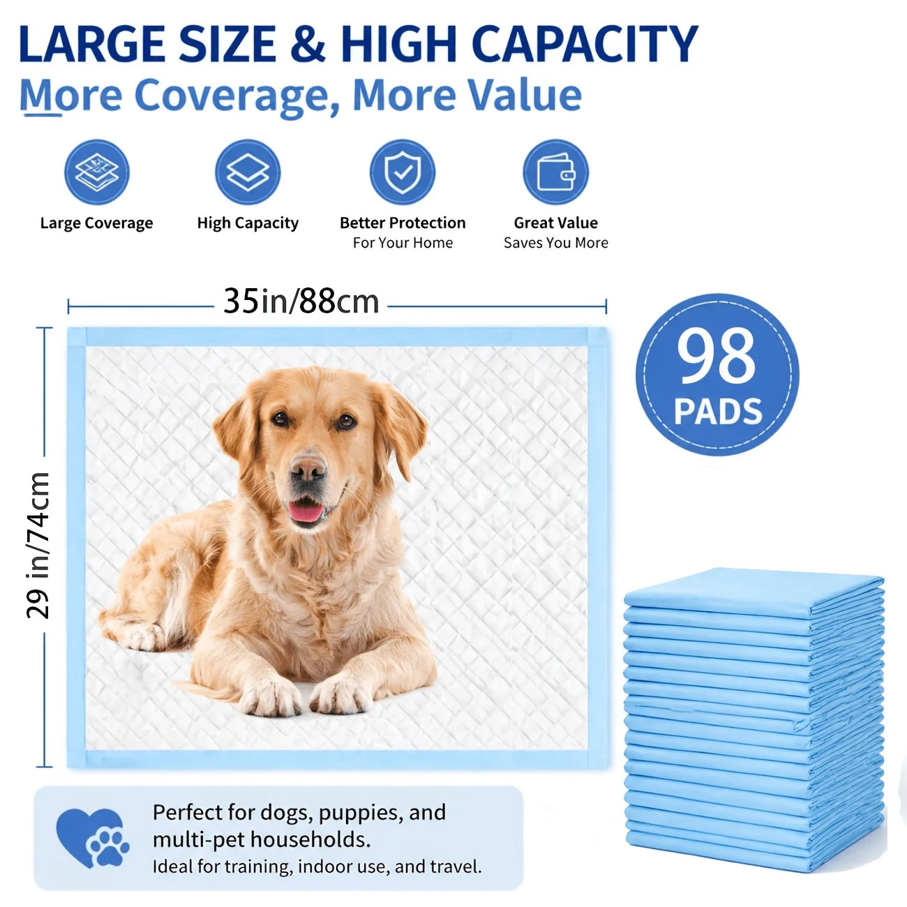 Dog Pee Pads Ultra Absorbent Leakproof Crate Training Pads