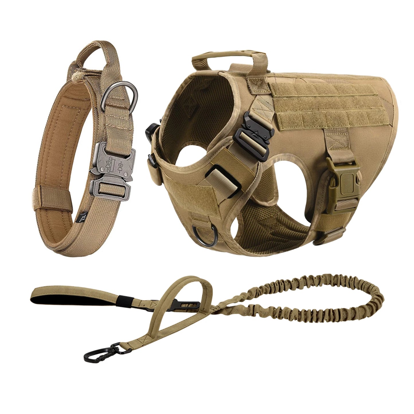 PETRAVELCN Tactical Dog Harness Molle Vest for Dogs