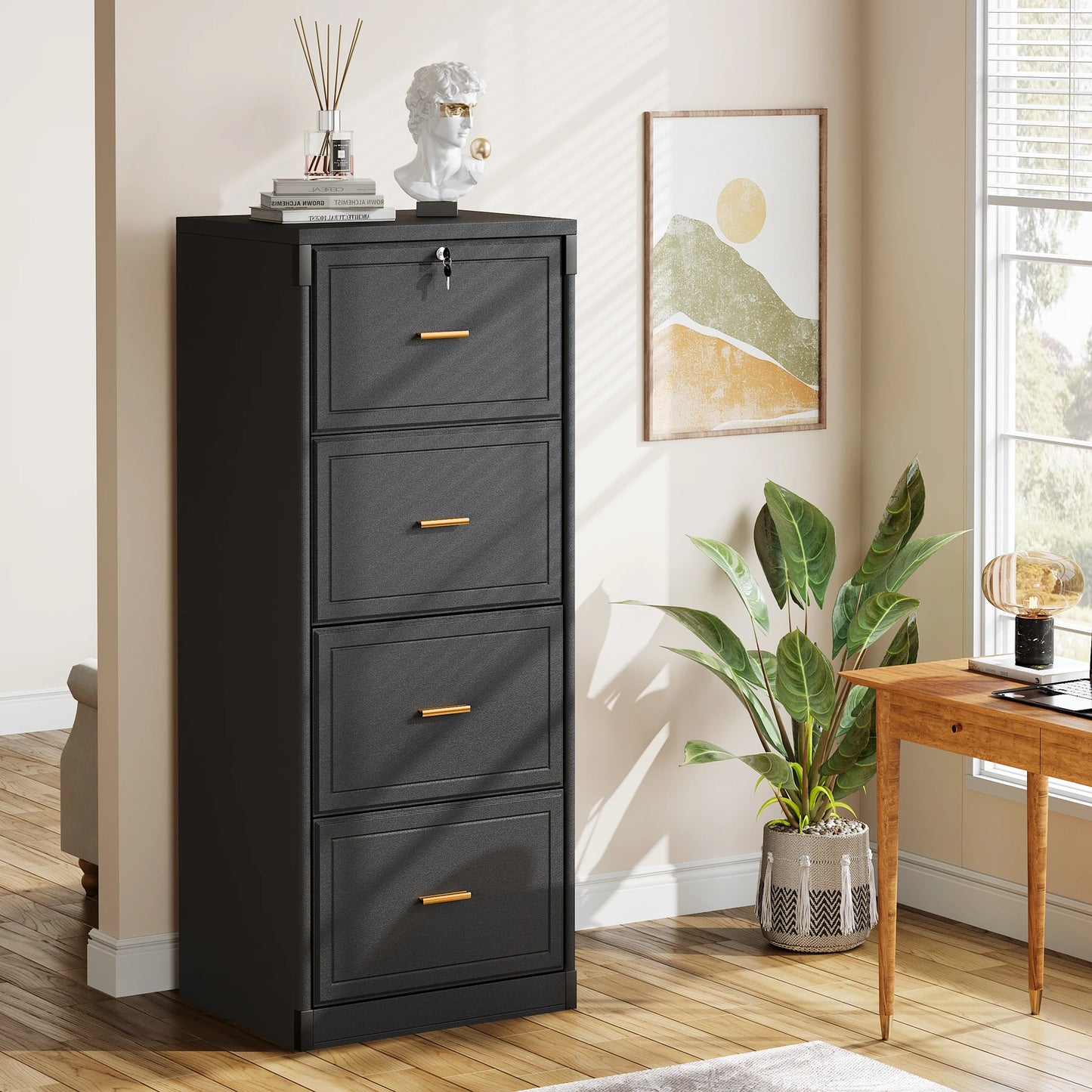 Tribesigns 4 Drawer File Cabinet With Lock For Home Office
