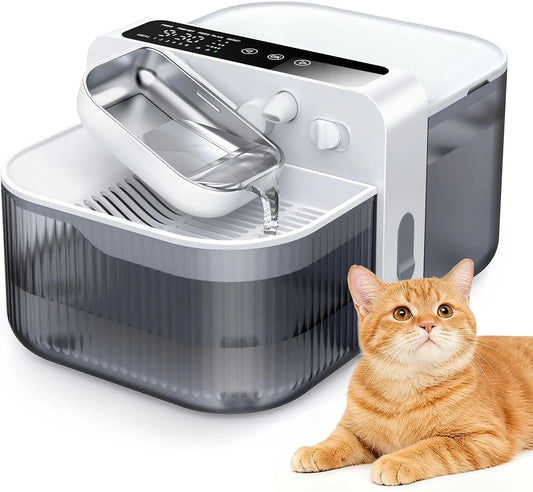 Wireless Pet Water Fountain With No Filters 180-Day Battery