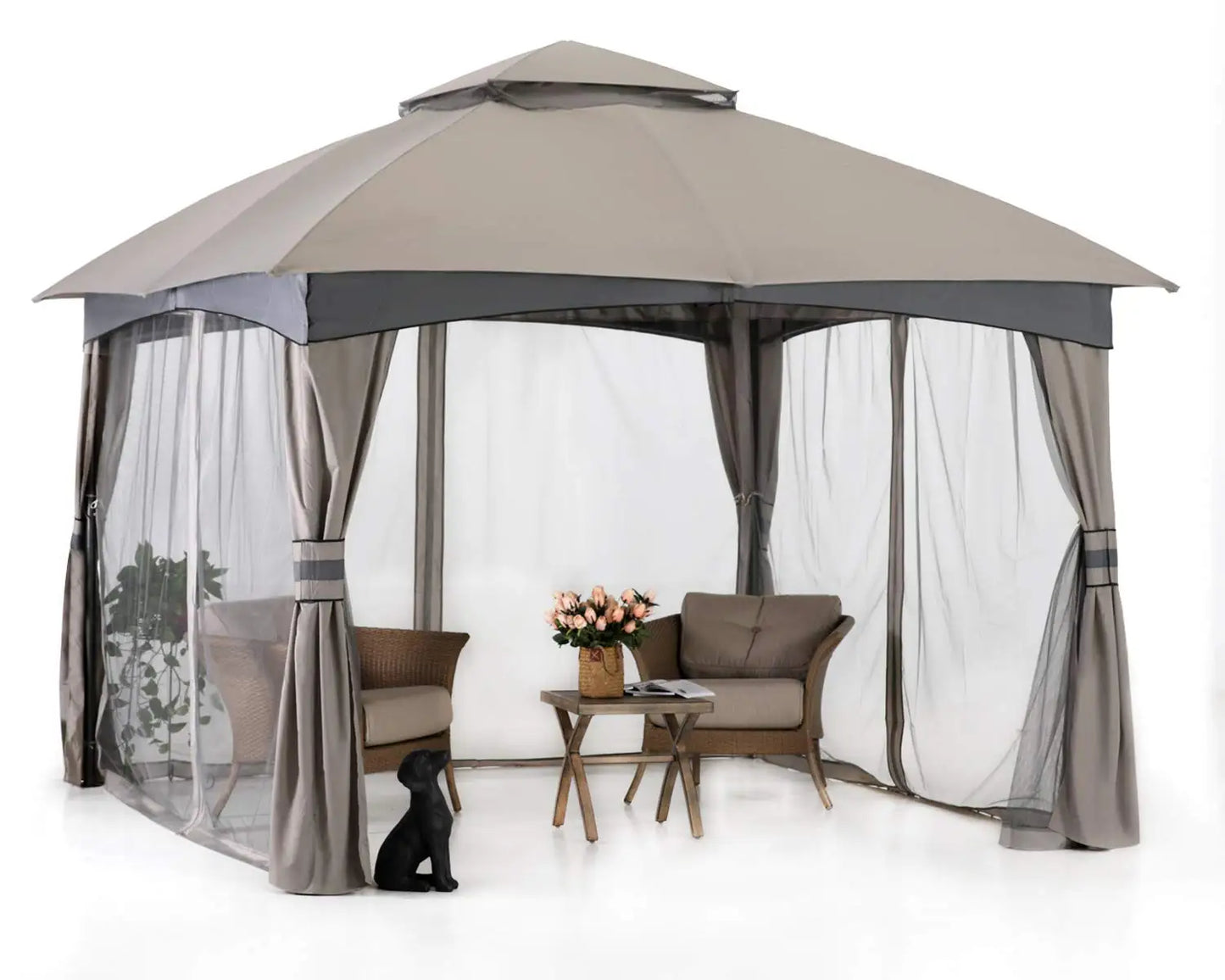 Outdoor Gazebo With Mosquito Netting For Patio Garden