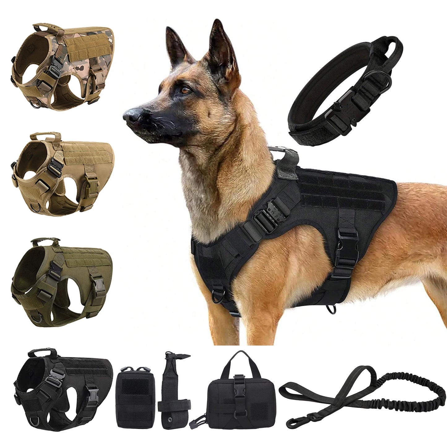PETRAVELCN Tactical Dog Harness Molle Vest for Dogs