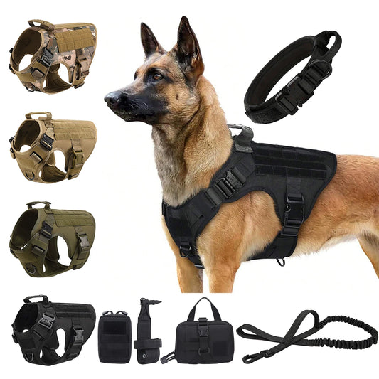 PETRAVELCN Tactical Dog Harness Molle Vest for Dogs