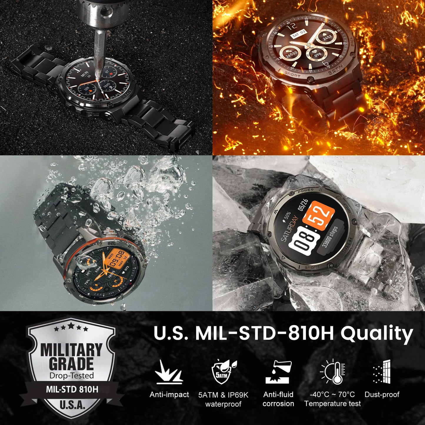 Ticwris T3E GPS Smartwatch Waterproof 5ATM IP69K Pro