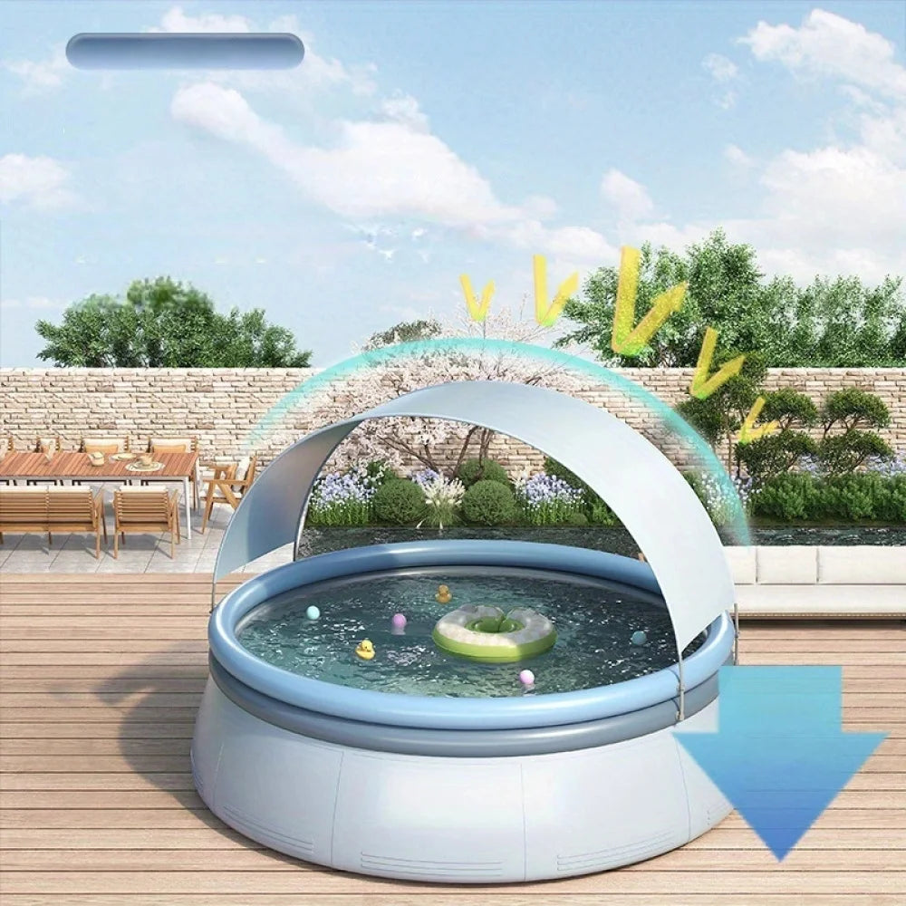 Outdoor Inflatable Swimming Pool 3 Layer Reinforced PVC 1200 Gallons
