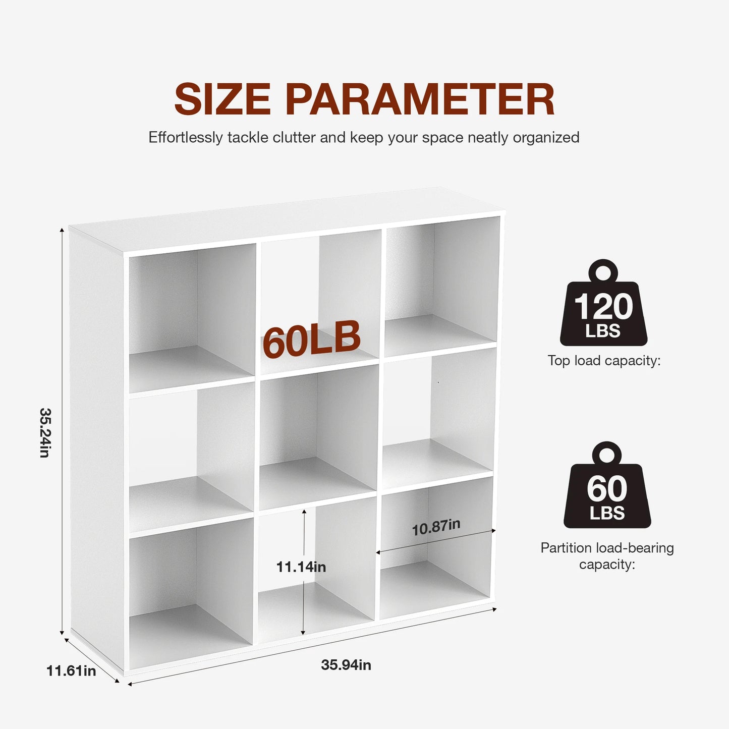 JHK 9 Cube Storage Organizer Bookcase for Living Room