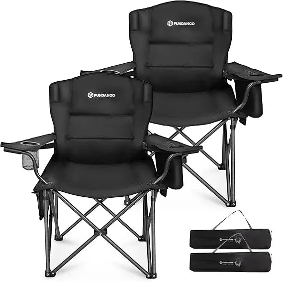 Heavy Duty Foldable Camping Chair With Padded Seat And Back