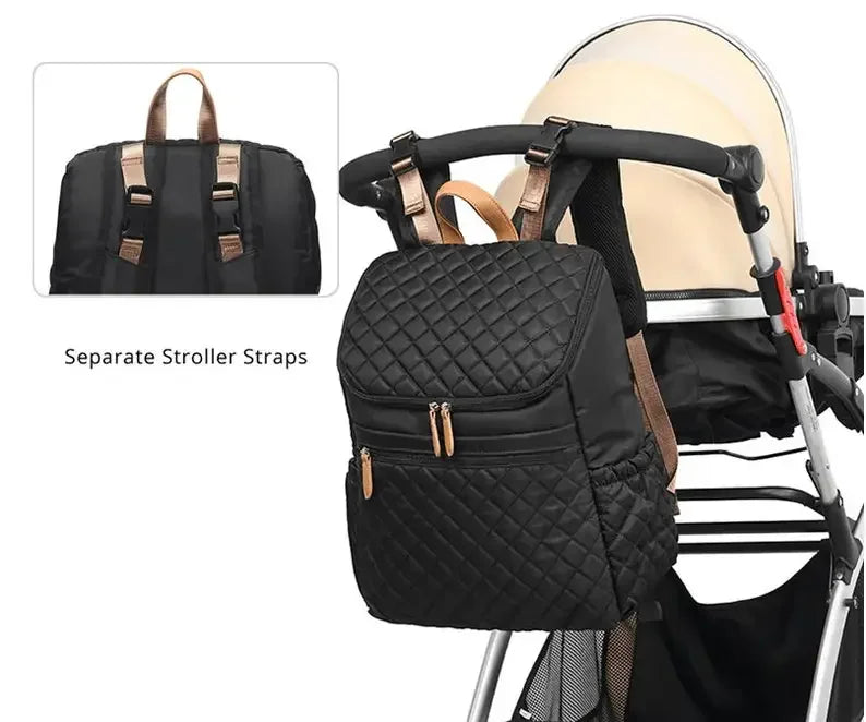 Multifunctional Baby Diaper Bag Backpack With Insulated Bottle Holder