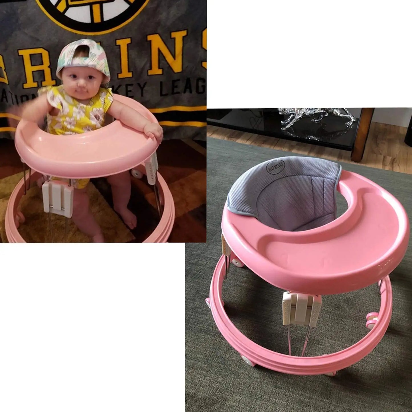 Foldable Baby Walker With Anti Rollover Brake 5 Level Height