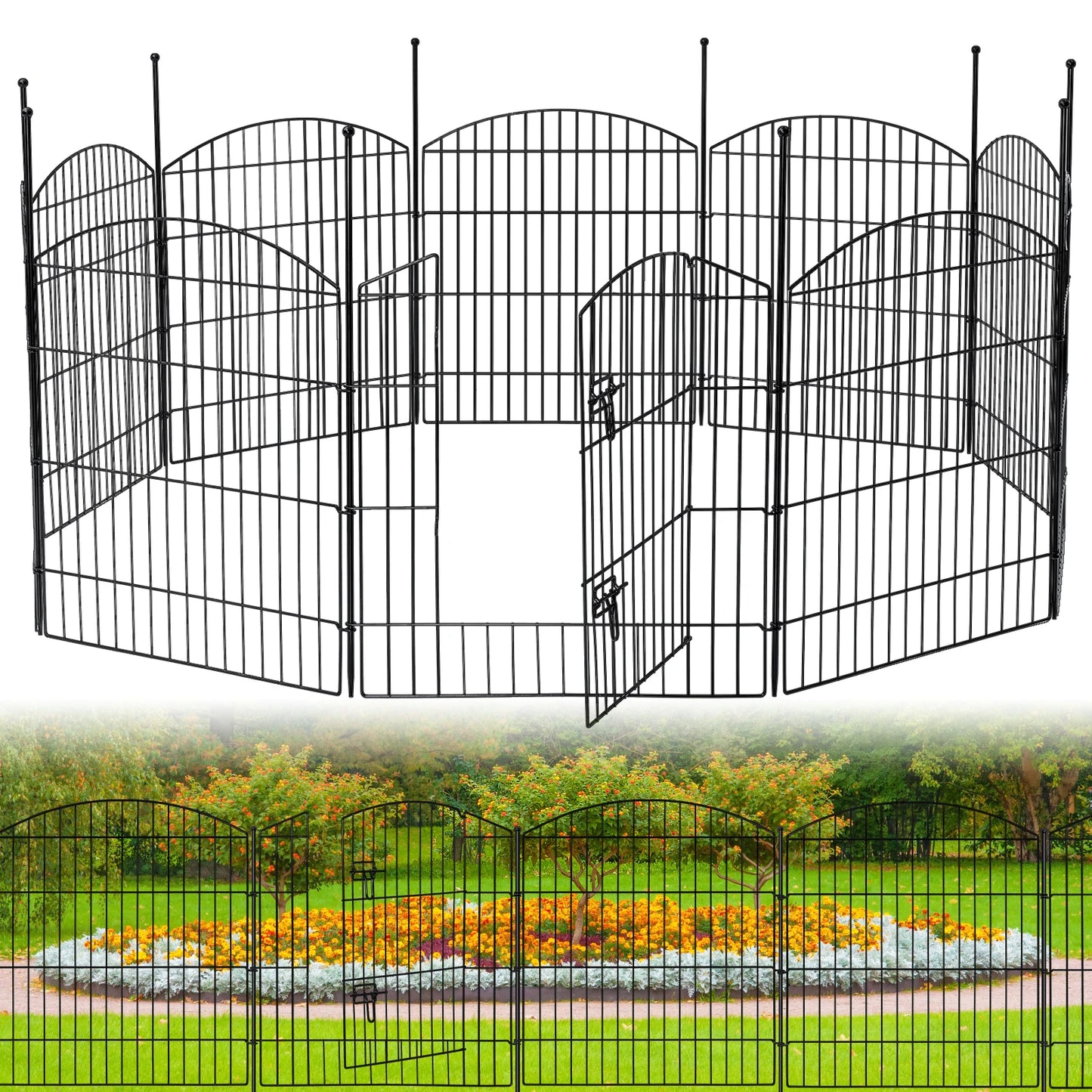 Decorative Garden Fence With Gate Temporary Dog Fencing Outdoor