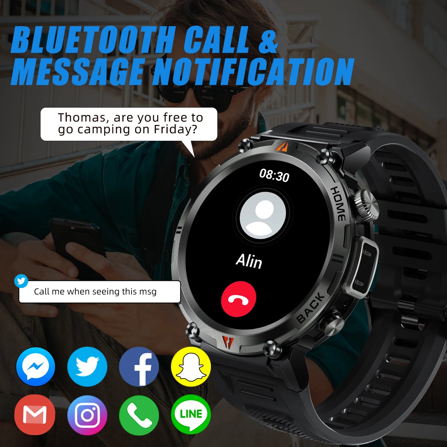 LaNikar KE3 Smart Watch Bluetooth Call Health Monitor