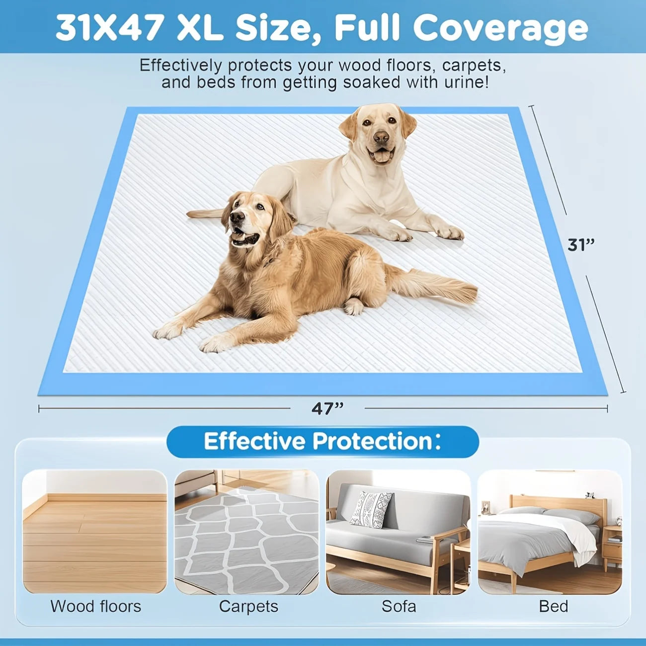 Dog Pee Pads Ultra Absorbent Leakproof Crate Training Pads