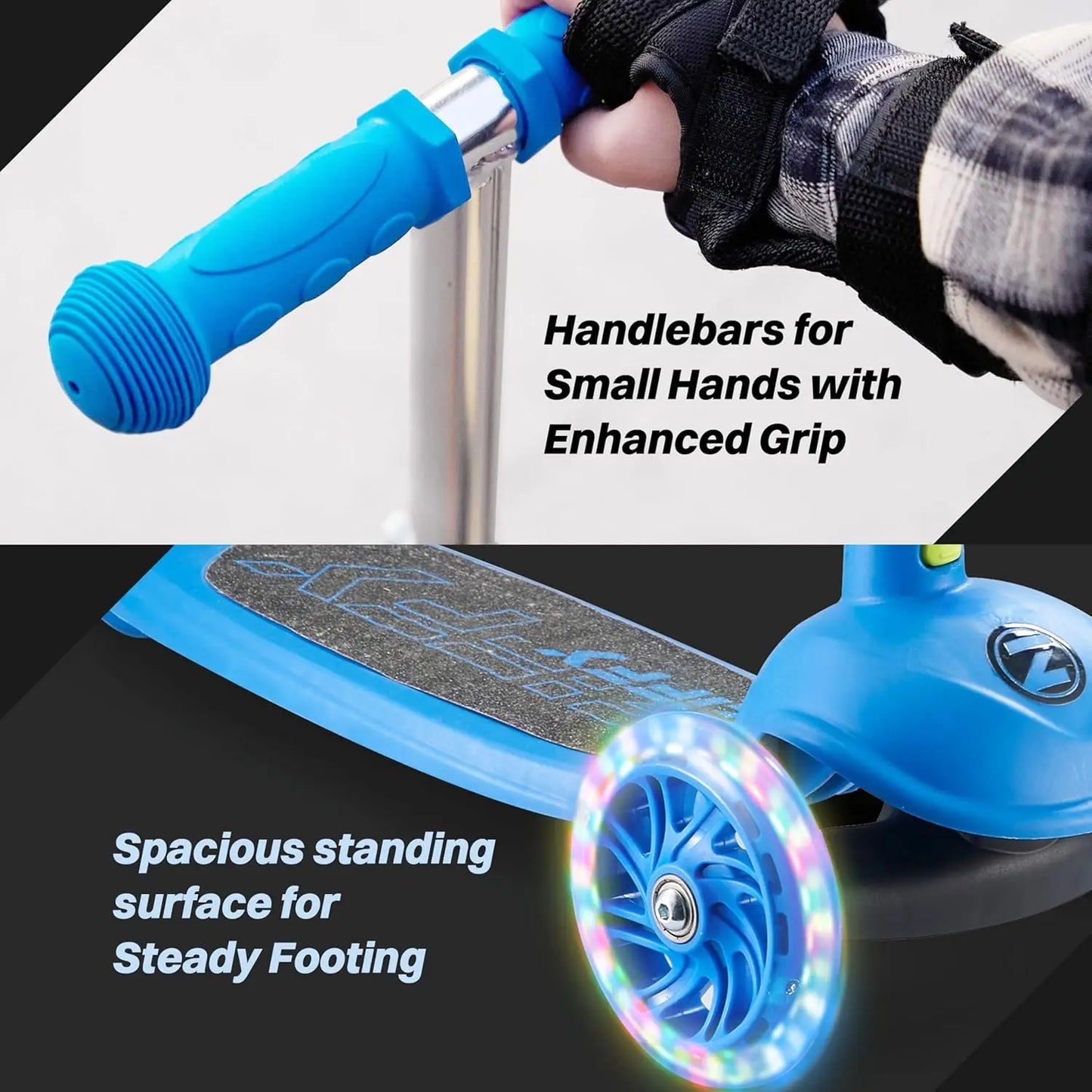 Joyfy Kids 3 Wheel Scooter LED Light Up Wheels Gift For Boys And Girls