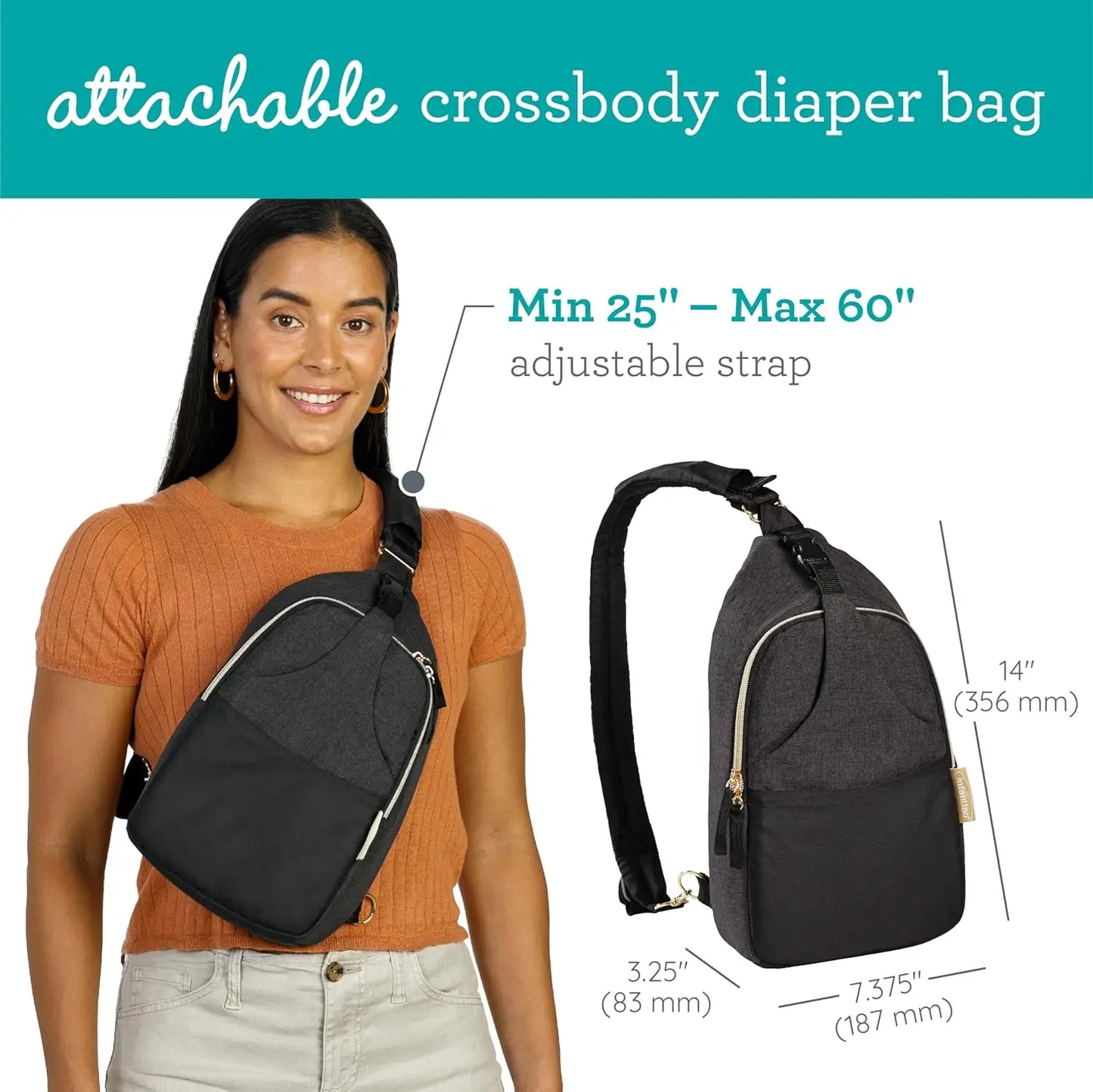Closure Four In One Baby Carrier And Crossbody Diaper Bag